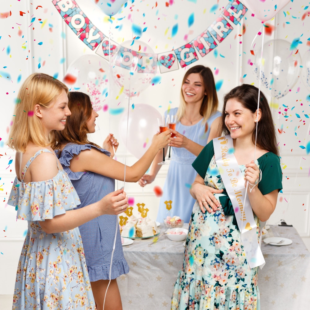 happy-young-friends-celebrating-together-during-the-genre-reveal-the-party-over-balloons-and-confetti-background